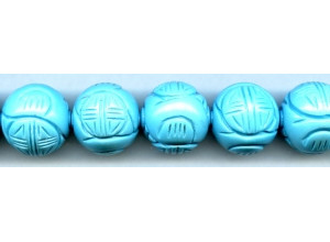 Imitation Turquoise 22mm Carved Round