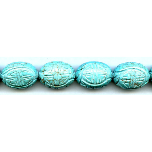 107-0041 Imitation Turquoise <br>18x25 Carved oval