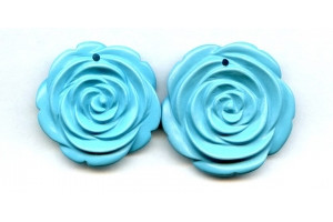 Imitation Turquoise 35-38mm Flower Pendant