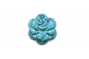 Imitation Turquoise 35mm Flower Pendant