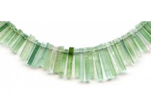 Green Tourmaline 7-23x Rough Needle Drop