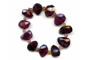 Tourmaline 18x Faceted Flat Nugget Bracelet