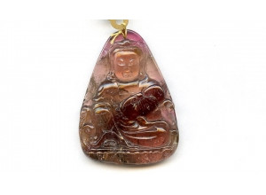 Pink Tourmaline 50x38 Carved Pendant