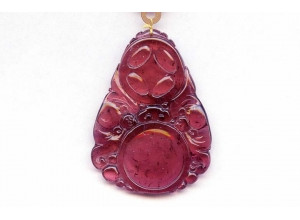 Tourmaline 55x40 Carved Pendant