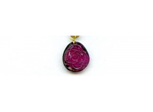 Tourmaline 20x18 Carved Pendant