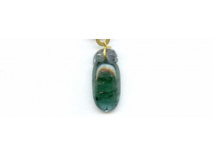 Tourmaline 30x14 Carved Pendant