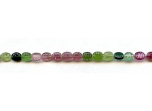 Tourmaline 6mm Carved Flat Oval