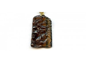 Tourmaline 38x25 Carved Pendant