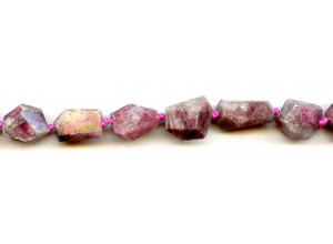 Pink Tourmaline 12-14x Faceted Flat Nugget