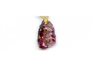 Tourmaline 33x20 Carved Pendant