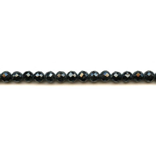 111-2190 Black Tourmaline <br>7-7.5mm Faceted Round