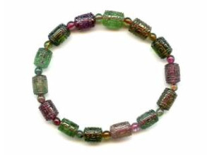 Tourmaline 8x Carved Tube Bracelet