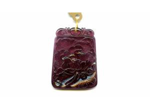 Tourmaline 41x31 Carved Pendant