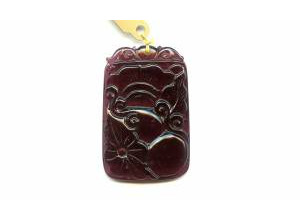 Tourmaline 45x30 Carved Pendant