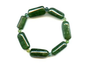 Green Tourmaline 14x Cylinder Bracelet