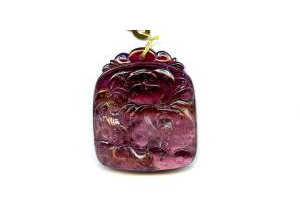 Tourmaline 41x35 Carved Pendant