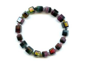 Tourmaline 7x7 Cube Bracelet