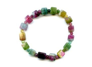 Tourmaline 9mm Cube Bracelet