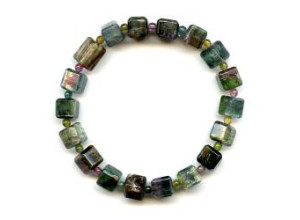 Tourmaline 8mm Cube Bracelet