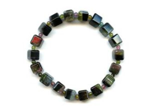 Tourmaline 8mm Cube Bracelet