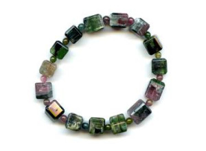 Tourmaline 9-10mm Cube Bracelet