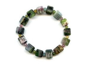 Tourmaline 10-11mm Cube Bracelet