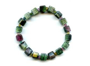 Tourmaline 8mm Cube Bracelet