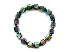 Tourmaline 8-9mm Cube Bracelet