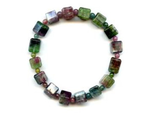 Tourmaline 9mm Cube Bracelet