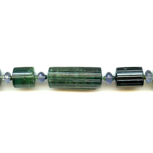 L2698-001C Green Tourmaline <br>12-14x Rough Tube