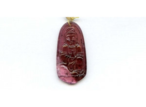 Tourmaline 42x21 Carved Pendant