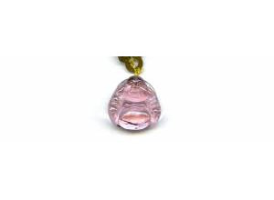 Tourmaline 20x20 Carved Buddha Pendant