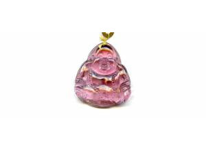 Tourmaline 31x29 Carved Buddha Pendant