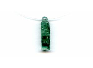 Green Tourmaline 36x10 Carved Pendant