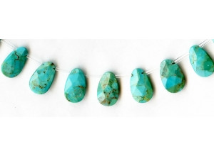 Chinese Turquoise 10x16mm Flat Pear Briolette