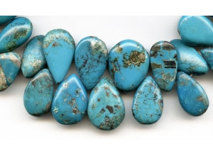 Chinese Turquoise 18-28x Flat Pear Drop