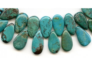 Chinese Turquoise 20-26x Flat Pear Drop