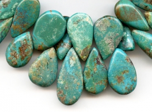 Chinese Turquoise 16-37x Flat Pear Drop