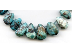 Chinese Turquoise 10-25x Faceted Fancy Briolette