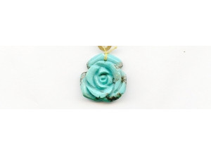 Chinese Turquoise 20-23x Flower Pendant