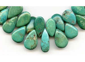 Chinese Turquoise 16-28x Flat  Pear Drop