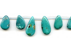 Chinese Turquoise 17-27x Flat Pear Drop