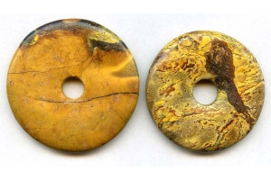 Yellow Chinese Turquoise 45-50mm Donut Pie