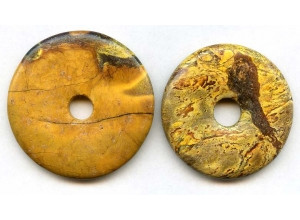 Yellow Chinese Turquoise 45-50mm Donut Pie