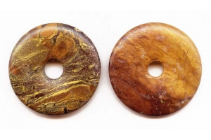 Yellow Chinese Turquoise 40-45mm Donut Pie