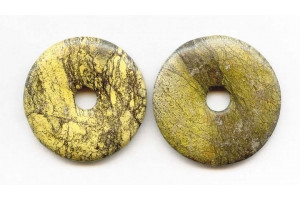 Yellow Chinese Turquoise 40-45mm Donut Pie