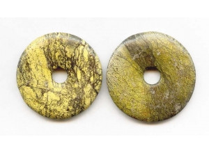 Yellow Chinese Turquoise 40-45mm Donut Pie