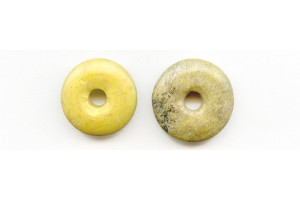 Yellow Chinese Turquoise 24-28mm Donut Pie