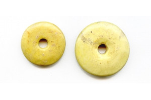 Yellow Turquoise 30-36mm Donut Pie