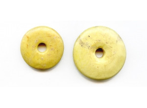 Yellow Turquoise 30-36mm Donut Pie